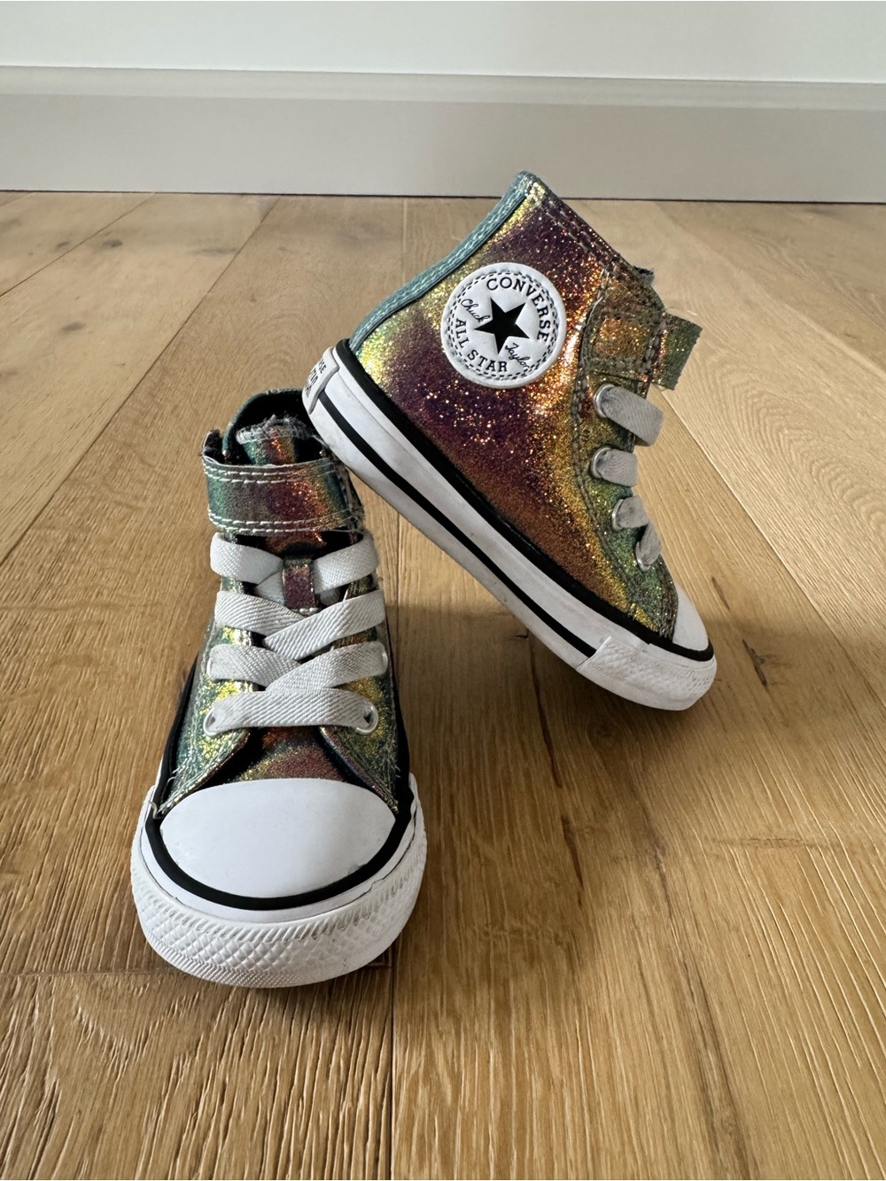 Converse Iridescent Glitter High-Top Toddler Sneakers